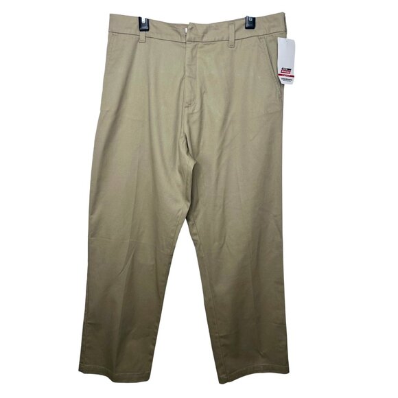 Genuine Dickies Womens Perfectly Slimming High Rise Pant Relaxed Fit Khaki 14R - Picture 3 of 16